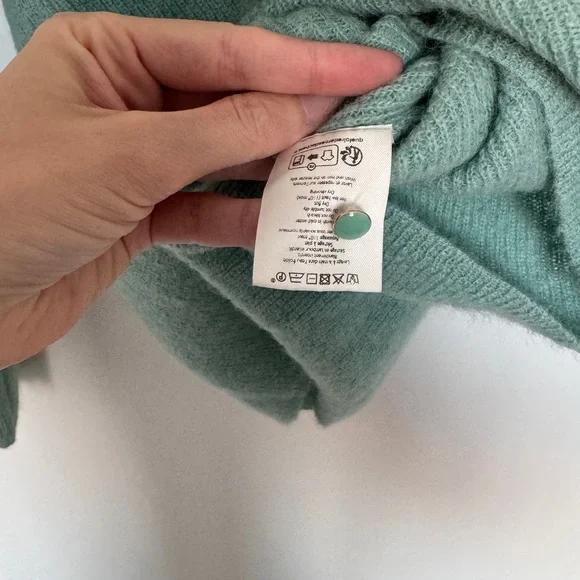 Sezane Barry Knit Cardigan - Green / Teal - Picture 4 of 8